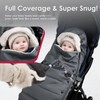 Universal, Weather-Proof, Warm Stroller Footmuff | Extendable Winter Cover |