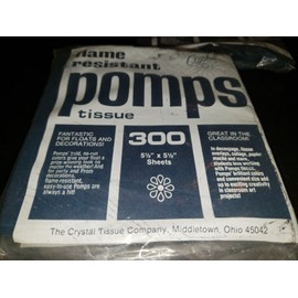 The Crystal Tissue Company Flame Resistant Pomps Lot of 3 Blue Tissue Paper 5.5" x 5.5" 300 Sheets/Pack