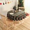 Jeloris Plaid Round Tablecloth Cotton Linen Checkered Table Cover for