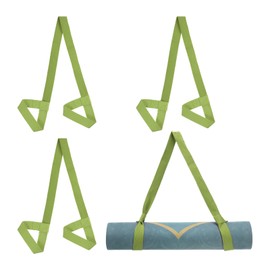PATIKIL Yoga Mat Strap, 4 Pack Adjustable Yoga Mat Carrier Straps Sling Cotton Anti Slip Mat Holder Stretching Band for Exercise, Dark Green