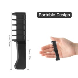 Pack of 6 Hair Chalk Combs, Temporary Dyeing Hair Colour Comb, Washable Non-Toxic, Perfect for Girls & Adults, Party Thanksgiving Christmas Cosplay (Black + Silver)