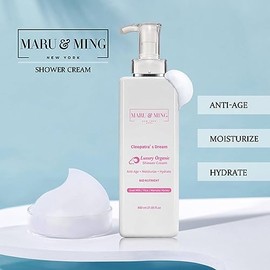 Maru & Ming- Crema de ducha de lujo orgánica con leche de cabra, arroz y miel de manuka Cleopatra's Dream, 27 oz