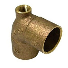 3/4" C x 1/8" FPT x 3/4" C Cast Brass Baseboard Tee