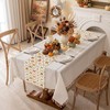 Baccessor Fall Pumpkin Bow Maple Leaf Table Runner Farmhouse 13x36