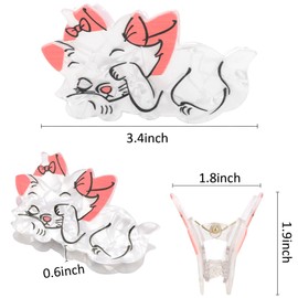 White Cat Hair Clips, Hapdoo Funny Animal Claw Clips for Women Girls, Cute Kitten Pet Hair Accessories Gifts