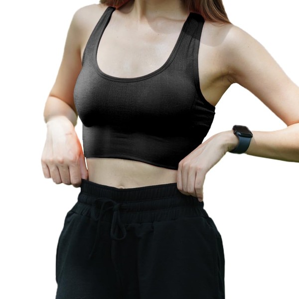 gyprprer Outdoor Sports Women's Merino Viscose Bra Sports Vest Black