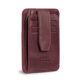 Otto Italian Leather Minimalist Men’s Wallet w/ Snap Fastener Cover - Slim, Credit Card Holder - Zippered Coin Slot - Quick ID and Slot Access - RFID Blocking