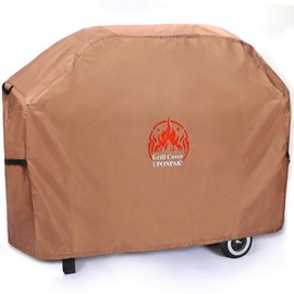 UponPak BBQ Grill Cover 58 Inch Outdoor Patio Heavy Duty Waterproof 2-3 Burner Barbecue Cover for Weber, Char-Broil, Brinkmann, Nexgrill Grills and More Grills, Light Brown