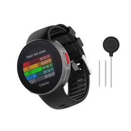 HUABAO Watch Strap Compatible with Polar Vantage V,Adjustable Silicone Sports Strap Replacement Band for Polar Vantage V Smart Watch (Black)