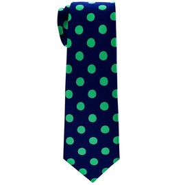 Corbata de microfibra con lunares de para niño de Retreez - 8-10 años - Azul marino y Verde