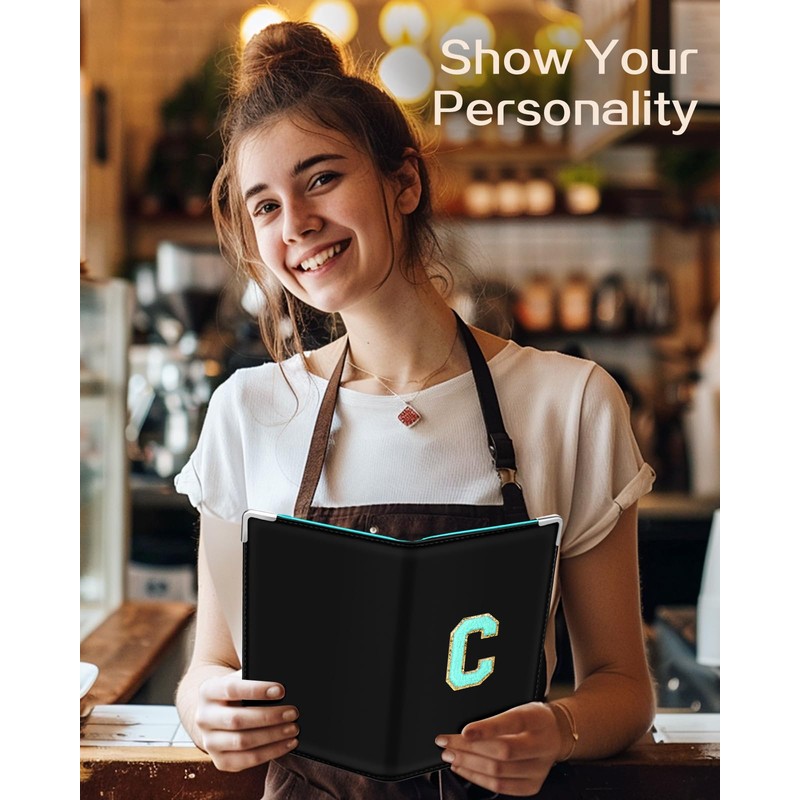 Slohif Server Book for Waitress Alphabet Serving Books with Zipper