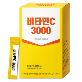 [Nokshichon] Vitamin C 3000 / Tasty Lemon Flavor (100 Sachets), 310g, 1 Box