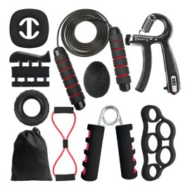 Entrenamiento De Agarre Mano Elastica Fortalecedor Dedo 9pcs
