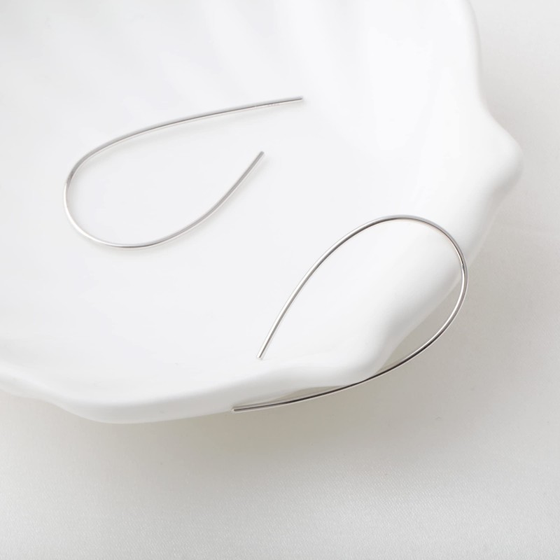 Pull Through Earrings Sterling Silver Wire Handmade Threader Hoops Minimal