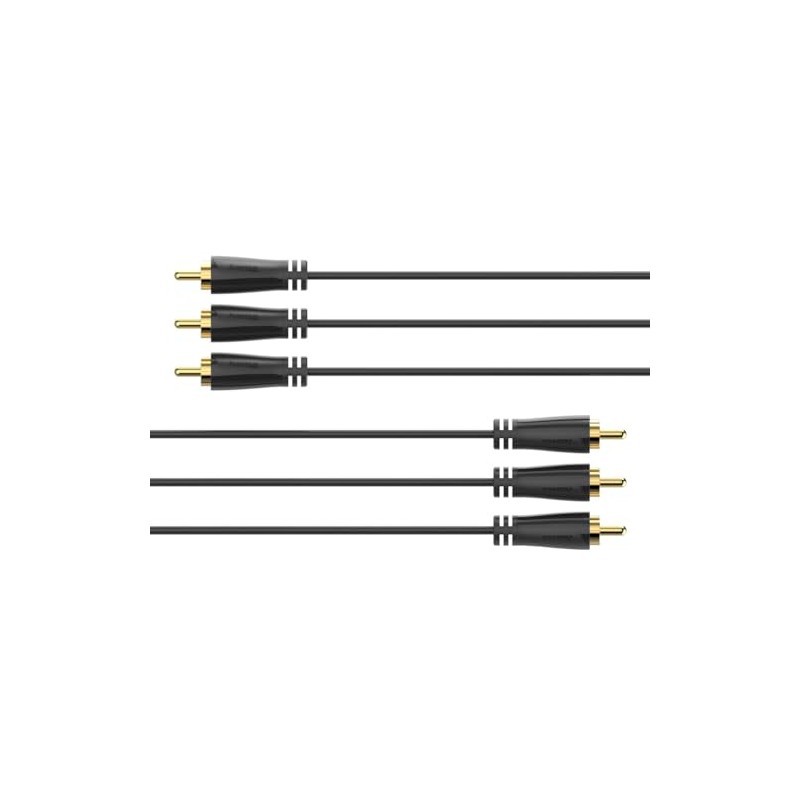 Hama 1.5m 3 RCA Male to 3 RCA Male Gold