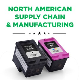 Clover Remanufactured Ink Cartridges Replacement for HP 67XL/67 (3YP30AN) | Black High Yield, Tri-Color 2-Pack