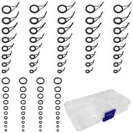 QDAOYU Carbon Fishing Rod Repair Stainless Steel Carbon Spinning Fishing Rod Eyelet Repair Kit Fishing Rod Repair Kit 10 Sizes Fishing Pole Ceramic Guides Rings Replacement Kit 80pcs