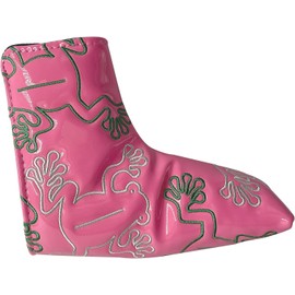 Gbourly Golf Club Pink Frog Blade Putter Cover Magnetic Closure PU Leather Headcover