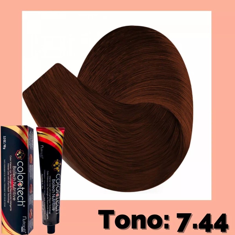 Nutrapel Color Tech Tinte Tono Rojizo 7.44 Rubio Cobrizo Intenso