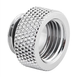 Richer-R 2 x Water Cooling G1 / 4 Screws, Copper Thread G1 / 4 Male to Female Extender Fitting Adapter Screw Seat 2 Pieces Set, for Computer Water Cooling Silver (7 mm)