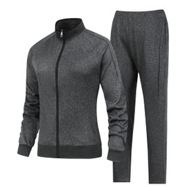 EXSDOWEE Women's 2 Pieces Athletic Tracksuit Full-Zip Workout Sweatsuit with Active Jackets and Pants