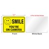 (2 Pack) Faittoo Smile You're On Camera Sign, Reflective 10x7