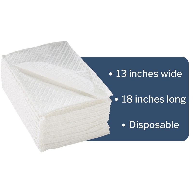 McKesson Procedure Towels, Non-Sterile, 3-Ply, White, Diamond Embossed, Disposable, 13