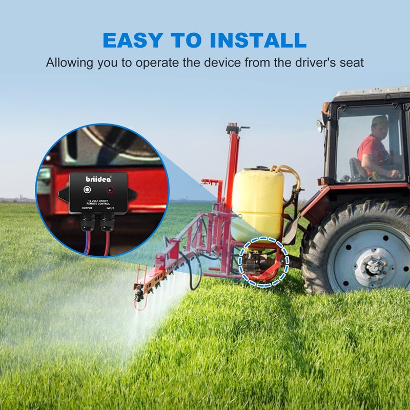 Briidea 12 Volt Wireless Remote Control Switch for Agricultural Sprayers,