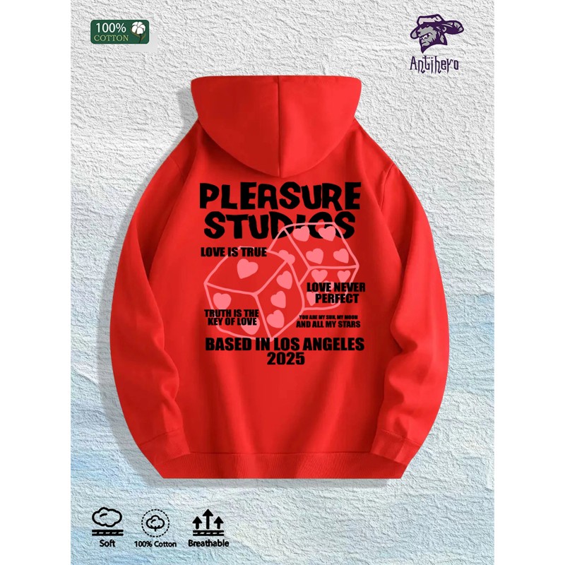 Pleasure Studios Graphic Hoodie 100% Cotton US Warehouse 7 ColorsColor: