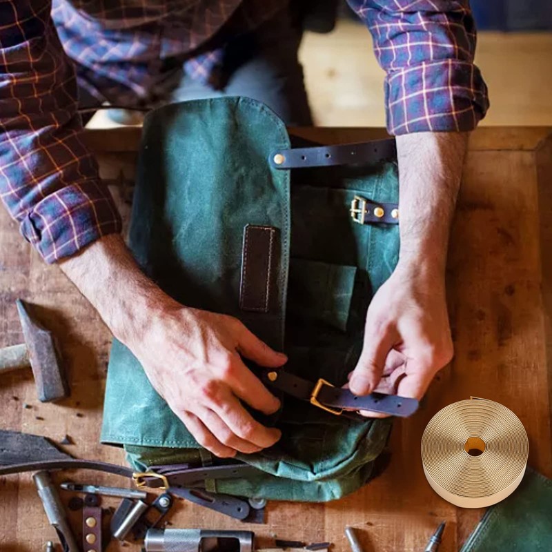 GORGECRAFT 5.5Yds x 1" Metallic Flat Leather Strap Shiny Pu