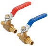 Hourleey 2 Pieces 1/2 Inch Pex Brass Full Port Shut