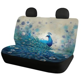Finagallathe Peacock Car Seat Cover for Cars,Breathable Car Seat Covers Compatible Seat Cover Cushions Animal Print Car Interior Protector Accessories for Women