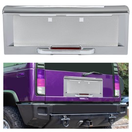 KUAFU Rear License Plate Frame Compatible with 2003-2005 Hummer H2 License Plate Frame Bezel Cover Trim Molding ABS Plastic Chrome 3-Piece Set