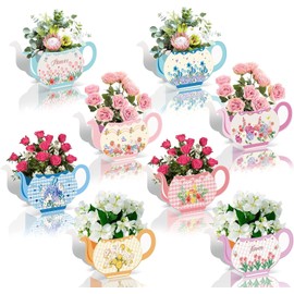 12Pcs Tea Party Decorations Flower Boxes Table Centerpiece,Tea Party Decoration Flower Box Centerpiece Floral Teapot Centerpiece,Party Decorations Floral Teapot Centerpiece,Floral Teapot Decorations
