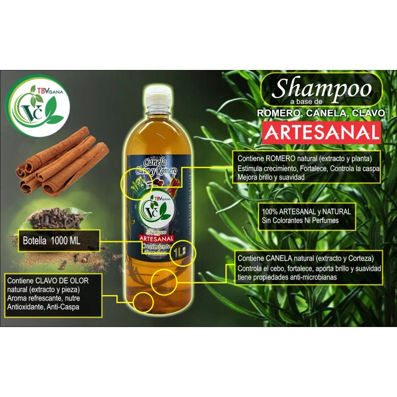 X4 Shampoo Tbvisana Crecimiento Romero, Canela, Clavo