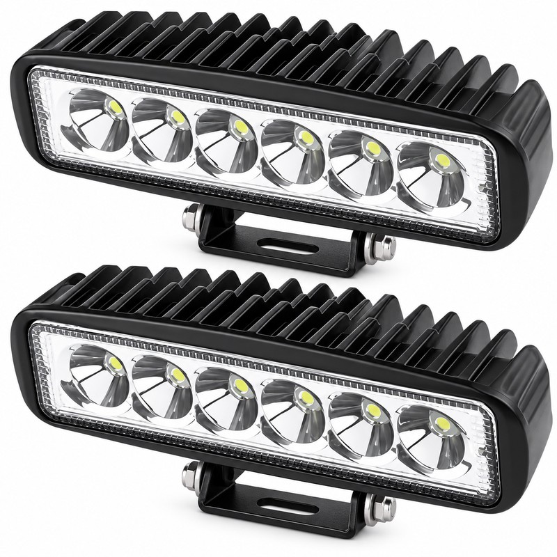 18W LED Work Lights for Road Lighting – 2-Piece 12V