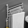 Chrome Rotating Towel Rack Stainless Steel Adjustable Towel Rack Bathroom