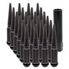 12x1.5 Spike Lug Nuts 4.37" 6 Lug Install Kit Black