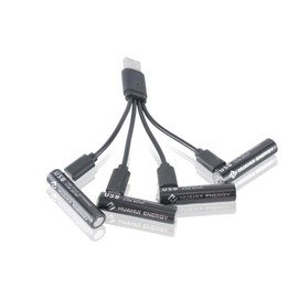 HOMEFUNTIME 4-Way Charging Cable for AAA USB Rechargeable Battery(2 Packs,Batteries are NOT Included)