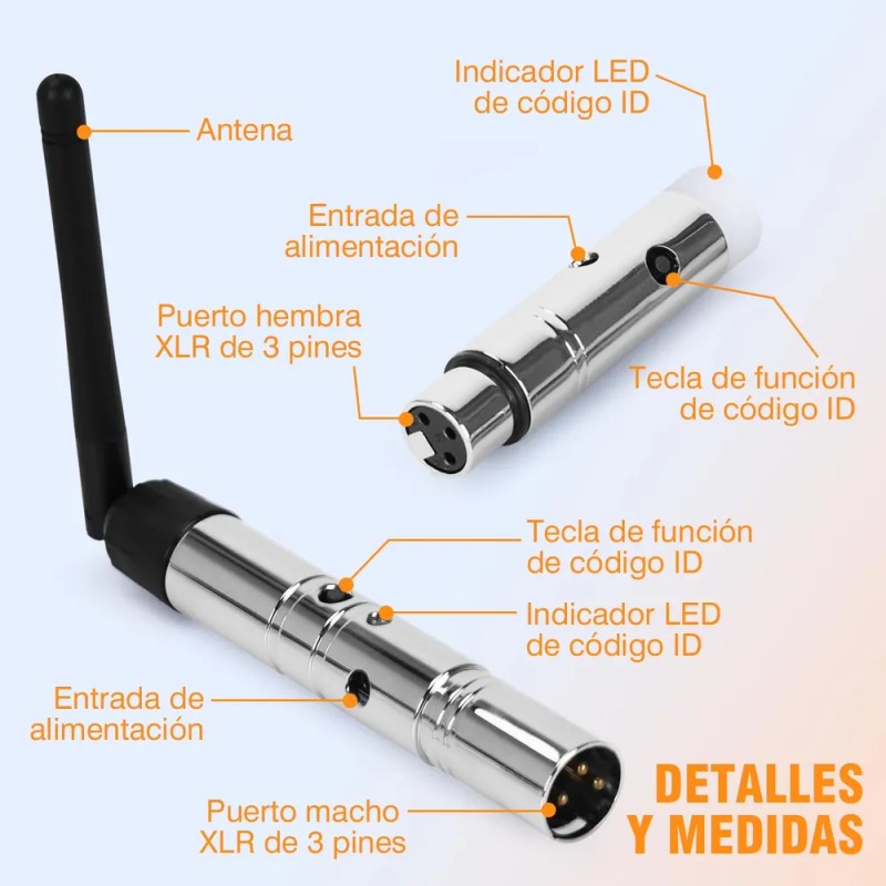 Transmisor Inalámbrico Dmx512 Con Receptor 3pzs Para Consola