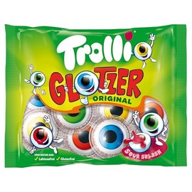 Trolli Glotzer Original I Gummy Eye-Balls with Liquid Sour Fruit Filling I 131g 4.6 ounce 7 pcs
