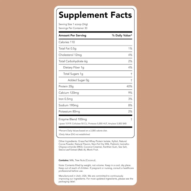 Clean Simple Eats Whey Protein Powder Choc Brownie 30 Servings