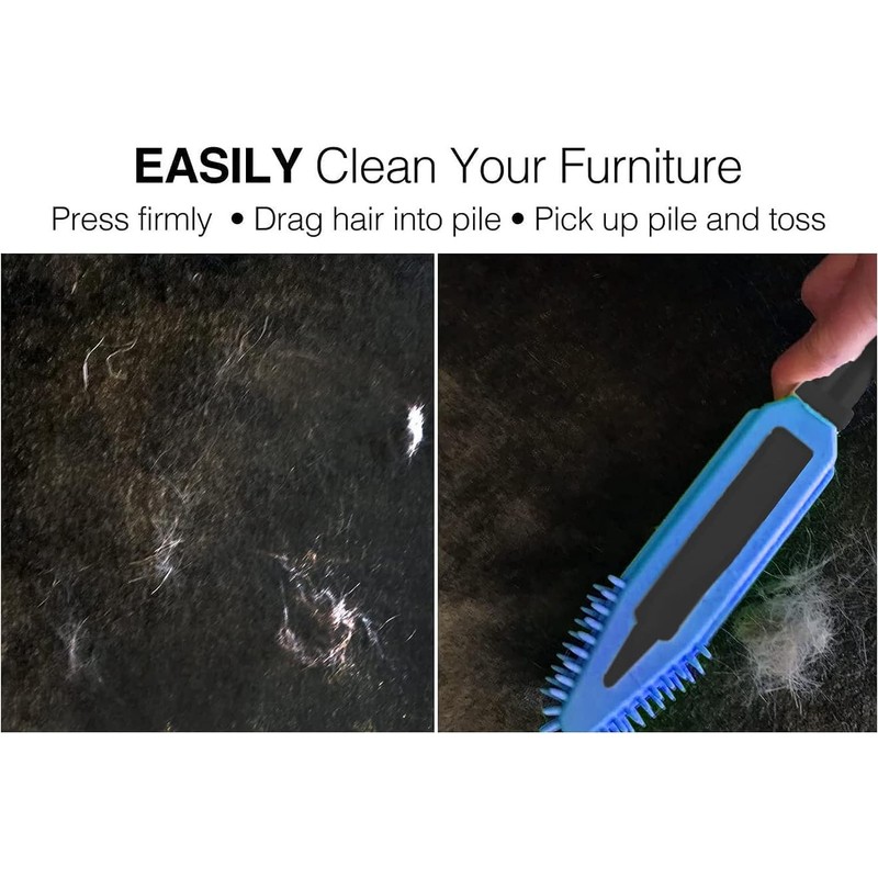 SDMAX Rubber Pet Hair Hand Brush Furniture Floor Sweeper, Gentle