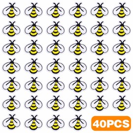 40 Pieces Bee Embroidered Patches Honey Bee Iron On Embroidery Cute Applique Sewing Patches for Bags Jackets Jeans Hats Clothes DIY Decoration Patches