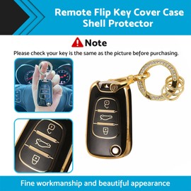 MAX COOL Car Key Fob Cover Suitable for Hyundai i30 ix35 for Kia Keychain TPU 3 Buttons Folding Key Shell Protector Remote Key Case