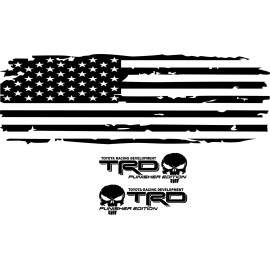 Oracal Compatible with  Toyota Tundra .. Full Tailgate Flag & Bed Logos. VINYL Graphic