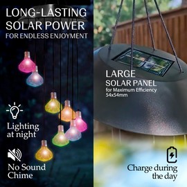 Upblend Outdoors Solar Hanging Decoration for Outside – Color Changing LED Decoration for Outdoors Waterproof, Solar Light Decoration for Outside – Diamond, Red