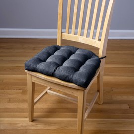 Barnett Home Decor Indoor Outdoor Dining Chair Cushions - Rave Indigo Blue Solid Size Medium Patio Chair Cushions 16.5 x 18 - Fade Resistant Weather Resistant - Latex Foam Fill Pad