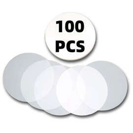 100Pcs Badge Film PVC Clear Film for Round Badge Button Transparent Film Button Pin Maker Circle Mylars for Arts Crafts Supplies (75MM)