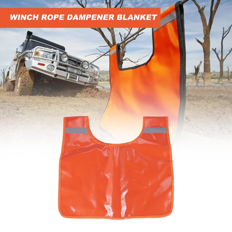 Lrtzizy Plus+ Strong PVC Winch Rope Damper Blanket with Pocket